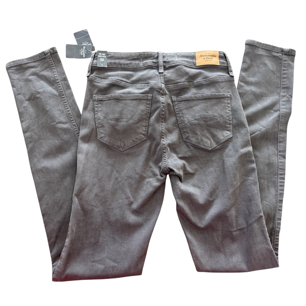 Abercrombie Fitch Gray‎ High Rise Button Fly Skinny Jeans Womens Size 0 25 - Picture 2 of 9